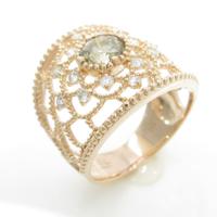 K18PG フラワー ダイヤモンドリング