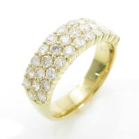 K18YG パヴェ ハーフエタニティ ダイヤモンドリング