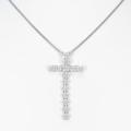 PT／K18WG クロス ダイヤモンドネックレス