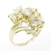 K18YG ハート ダイヤモンドリング