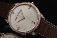 ハリーウィンストン　MIDQHM39RR002　　HWミッドナイト 39mm（革）