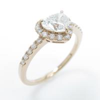 K18PG ダイヤモンドリング 0．705ct・F・SI2・ハートシェイプ