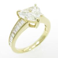 【リメイク】K18YG ハート ダイヤモンドリング 1．508ct・H・SI1・ハートシェイプ