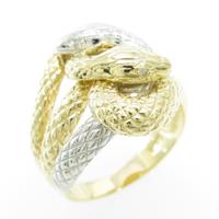 K18YG／PT スネーク ダイヤモンドリング