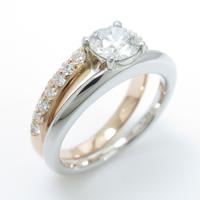 K18PG／プラチナダイヤモンドリング 0．547ct・F・VS2・VG