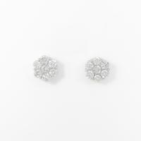 【リメイク】PT フラワー ダイヤモンドピアス