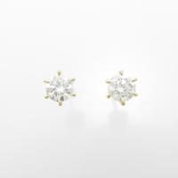 【新品】K18YG ダイヤモンドピアス 0．310ct・0．300ct・E・SI2・GOOD