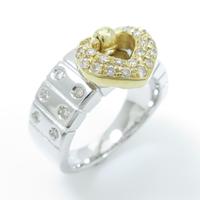 K18YG／K18WG ハート ダイヤモンドリング