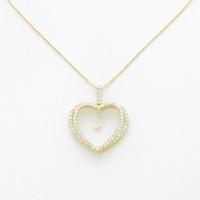 K18YG ハート ダイヤモンドネックレス