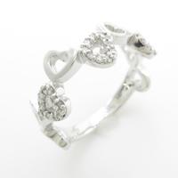 K18WG ハート ダイヤモンドリング