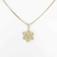 K18YG スノーフレイク ダイヤモンドネックレス