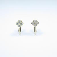 K18YG フラワー ダイヤモンドイヤリング