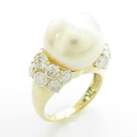 K18YG シロチョウパールリング