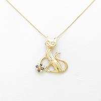 K18YG キャット サファイヤネックレス