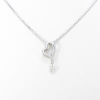 K18WG／K14WG ハート ダイヤモンドネックレス