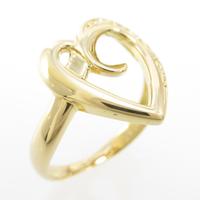 K18YG ハート ダイヤモンドリング