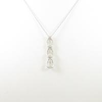 K18WG スリーストーン ダイヤモンドネックレス