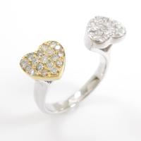 K18WG／K18YG ハート ダイヤモンドピンキーリング