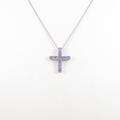 K18WG クロス タンザナイトネックレス