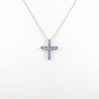 K18WG クロス タンザナイトネックレス
