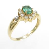 K18YG／PT エメラルドリング10％引き