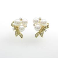 ミキモト リボン アコヤパールイヤリング