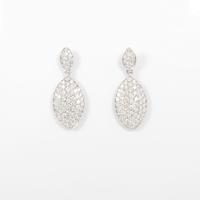 750WG／K18WG パヴェ ダイヤモンドピアス