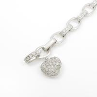 K18WG ハート ダイヤモンドブレスレット