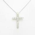 K18WG クロス ダイヤモンドネックレス
