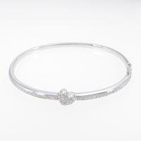 K18WG ハート ダイヤモンドバングル