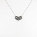 K10WG ハート ダイヤモンドネックレス