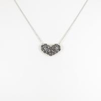 K10WG ハート ダイヤモンドネックレス