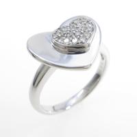 K18WG ハート ダイヤモンドリング