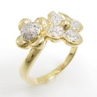 K18YG／K18WG フラワー ダイヤモンドリング