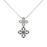 PT フラワー サファイヤネックレス