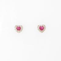 ポンテヴェキオ ハート ルビーピアス