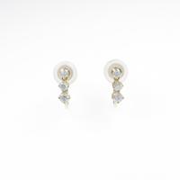 ミキモト スリーストーン ダイヤモンドイヤリング