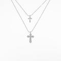 K18WG クロス ダイヤモンドネックレス