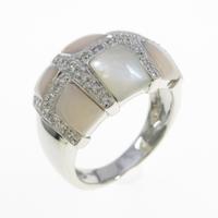 K18WG マザーオブパールリング