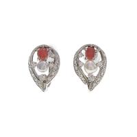 PT カラーストーンイヤリング