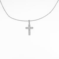 750WG クロス ダイヤモンドネックレス