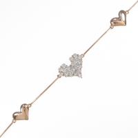 K18PG／K18WG ハート パヴェ ダイヤモンドブレスレット