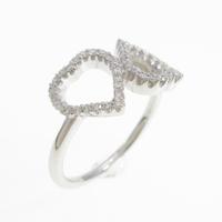 K18WG ハート ダイヤモンドリング