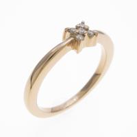 K18PG フラワー ダイヤモンドリング