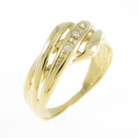 K18YG スリーストーン ダイヤモンドリング