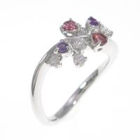 K18WG カラーストーンリング