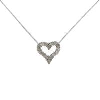 K18WG ハート ダイヤモンドネックレス