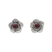 ジョージ ジェンセン フラワー ガーネットピアス