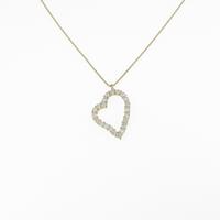 K18YG ハート ダイヤモンドネックレス