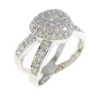 K18WG ハート ダイヤモンドリング